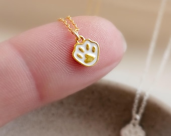 Tiny Paw Print Necklace • Sterling Pet Memorial Jewelry • Gift for Dog Mom • Cat Lover Charm • Animal Footprint Pendant • Gift For Her
