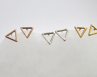 Triangle Studs • Small Geometric Earrings • Gold Triangular Earrings • Minimalist Earrings • Post Earrings • Gift For Her • Modern Studs