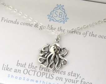 Octopus Necklace • Best Friend Gift • Steampunk Jewelry • Octopus Pendant • Octopus Charm • Octopus Jewelry • Friendship Necklace