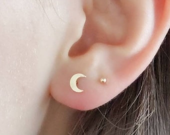 Crescent Moon Studs • Tiny Gold Earrings • Stud Earrings • Gold Crescent Moon Earrings • Minimalist Earrings • Gold Studs • Gift For Her