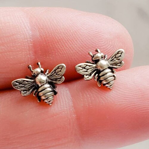 Honey Bee Stud Earrings Bee Jewelry Bumble Bee Studs Etsy