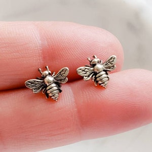 Honey Bee Stud Earrings • Bee Jewelry • Bumble Bee Studs • Nature Lover •  Bee Keeper • Bee Earrings