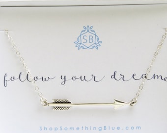 Arrow Necklace • Follow Your Dreams • Arrow Jewelry • Graduation Gift • Layering Necklace Layered Look • Inspiration • Silver Arrow Charm