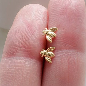 Little Honey Bee Studs Dainty Bee Earrings Bumble Bee Studs Tiny Gold Bees Little Bee Earring Studs Delicate Bee Jewelry Gift Gold fill