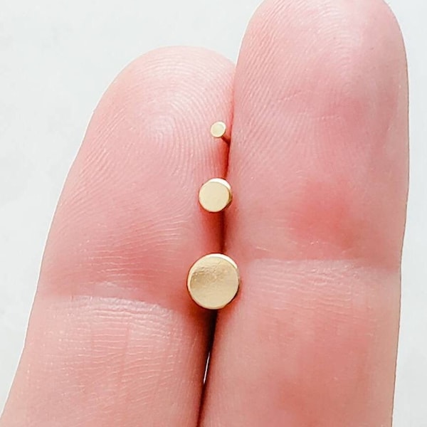 Tiny Dot Stud Earrings • Choose Your Size • Pair of Gold or Silver Studs • Small Stud Earrings • Minimalist Earrings • Delicate Gold Studs