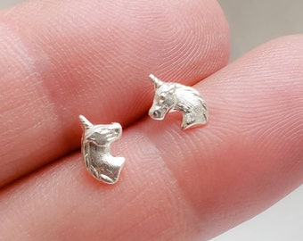 Tiny Unicorn Stud Earrings • Cute Little Unicorns • Gold Unicorn Earrings • Magical Unicorn Studs •   Sweet Stud Earrings • Einhorn Studs