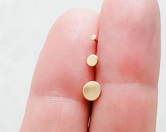 Tiny Dot Stud Earrings • Choose Your Size • Pair of Gold or Silver Studs • Small Stud Earrings • Minimalist Earrings • Delicate Gold Studs