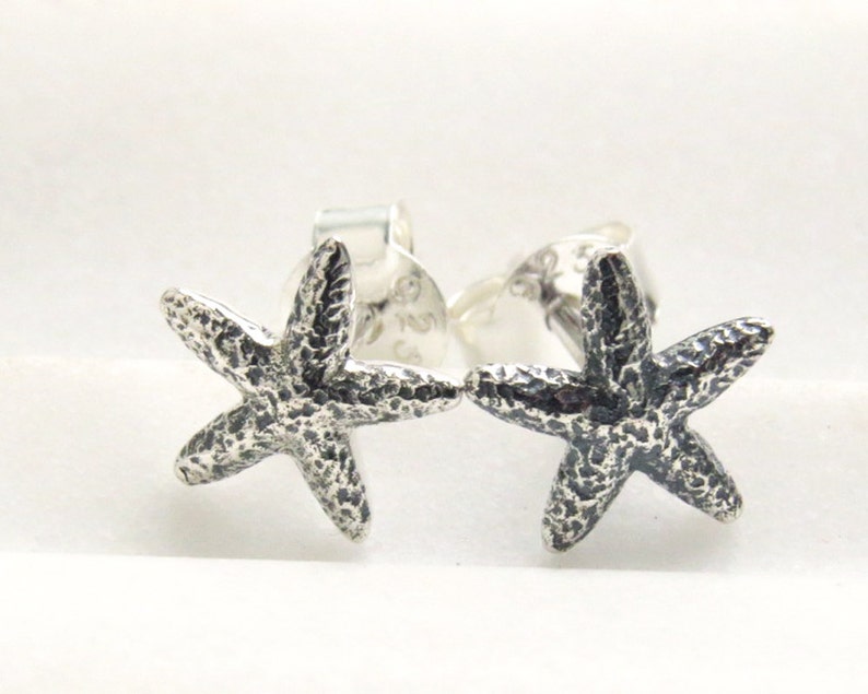 Starfish Stud Earrings Sterling Silver Starfish Sea Star Earrings Starfish Jewelry Post Earrings Bridesmaid Gift Beach Wedding image 1