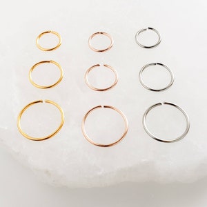 Super Thin Endless Hoops • Tiny Hoops • Sleeper Hoop • Seamless Hoops • Dainty Earrings • Cartilage • Septum • Nose Ring • 20g • 22g