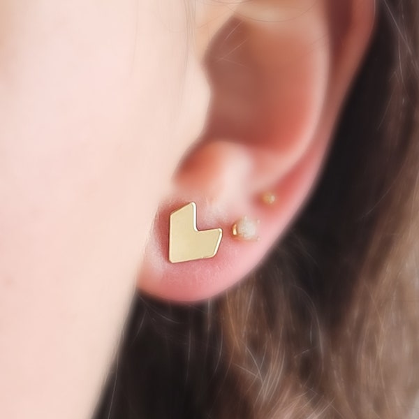 Chevron Studs • Geometric Earrings • Gold  Chevron Earrings • Minimalist Earrings • Post Earrings • Modern Studs
