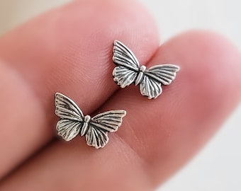 Silver Butterfly Studs • Gift For Girl • Butterfly Earrings • Sterling Silver Studs • Butterfly Wings • Flower Girl Gift • Nature Lover