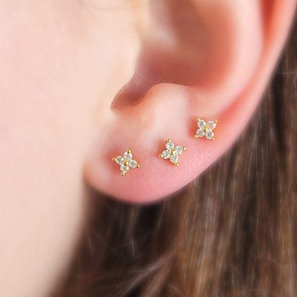 Tiny CZ Stars • Diamond CZ Stud Earrings • Gold Dainty Studs • Tiny Gold Studs • Minimalist Stud Earrings • Tiny Silver Earrings