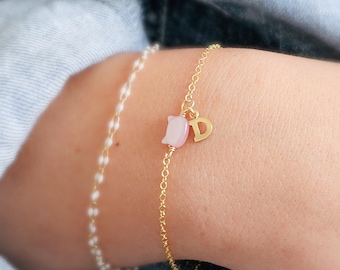 Personalized Cat Bracelet • Choose Your Initial & Cat Color • Cat Lover • Gift for Cat Mom • Feline Bracelet • Cat Mom • Pet Memorial