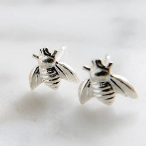 Little Honey Bee Studs Dainty Bee Earrings Bumble Bee Studs Tiny Gold Bees Little Bee Earring Studs Delicate Bee Jewelry Gift Sterling Silver