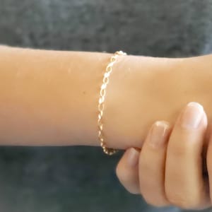 Gold Link Bracelet Layering Bracelet Minimalist Jewelry Gold Links Gift For Her Stacking Bracelet Layering Bracelet image 1