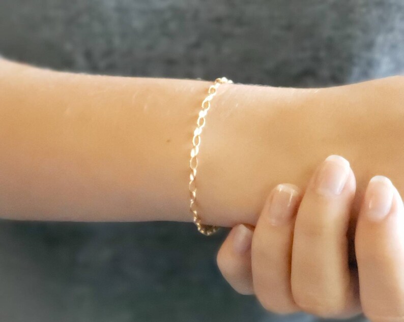 Gold Link Bracelet Layering Bracelet Minimalist Jewelry Gold Links Gift For Her Stacking Bracelet Layering Bracelet image 1