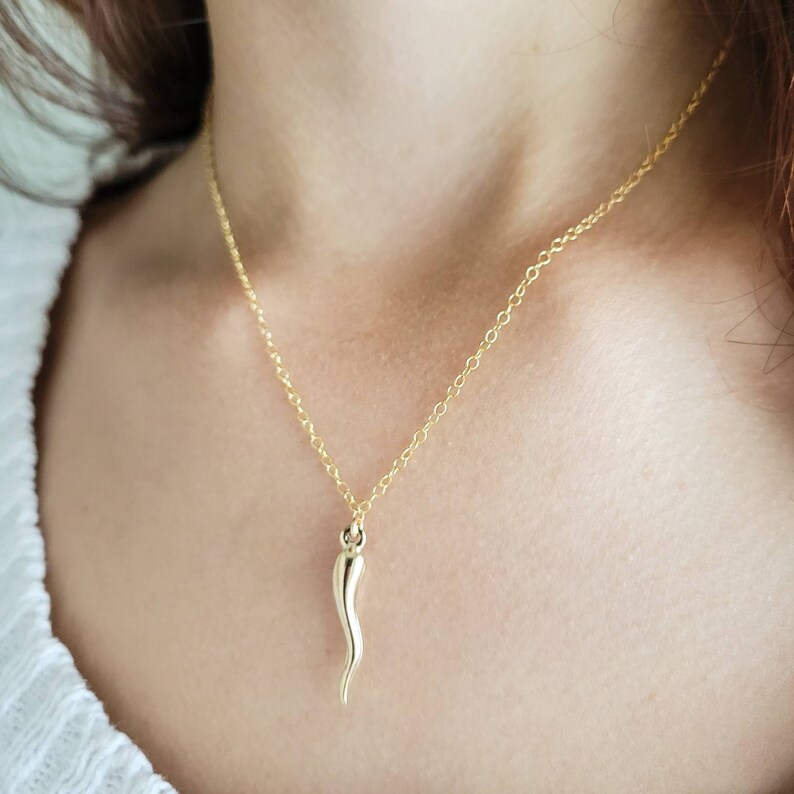 Italian Horn Necklace Good Luck Charm Italy Horn Amulet Etsy