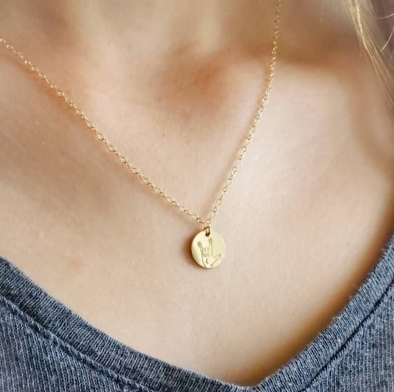 I Love You Necklace • Best Friend Gift • ASL • I Love You • Sign