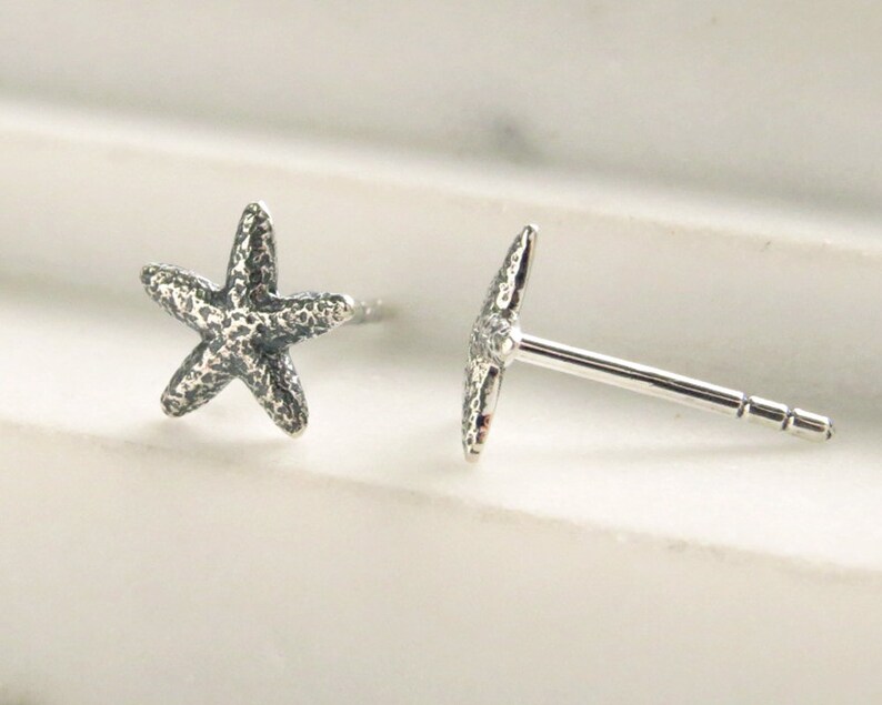 Starfish Stud Earrings Sterling Silver Starfish Sea Star Earrings Starfish Jewelry Post Earrings Bridesmaid Gift Beach Wedding image 2