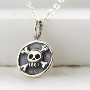 Best Friend Gift Tiny Skull & Crossbones Necklace BFF Gang Of Two Tough Girls Skull Pendant Badass Girls Jolly Roger Pirates image 4