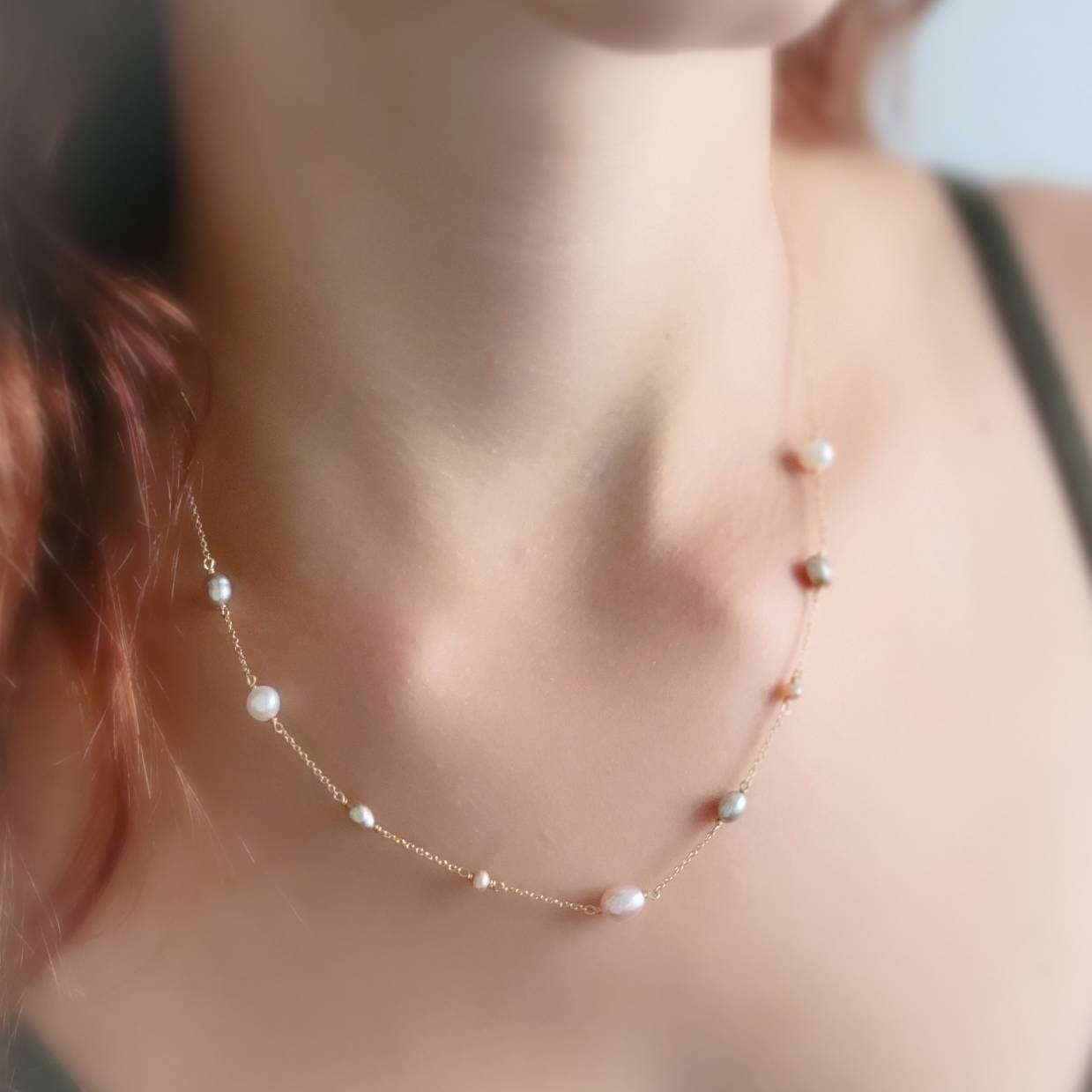 Petit Moments - Collier de perles multicolores en plaqué or