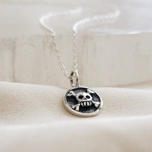 Best Friend Gift Tiny Skull & Crossbones Necklace BFF Gang Of Two Tough Girls Skull Pendant Badass Girls Jolly Roger Pirates image 7