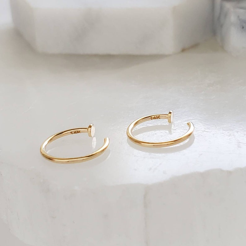 14k Gold Nose Hoop 18 Gauge or 20 Gauge 14 Karat Gold Etsy