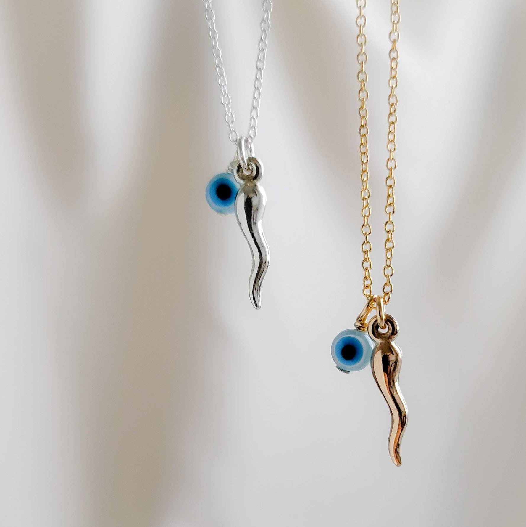 Italian horn and 2024 evil eye necklace