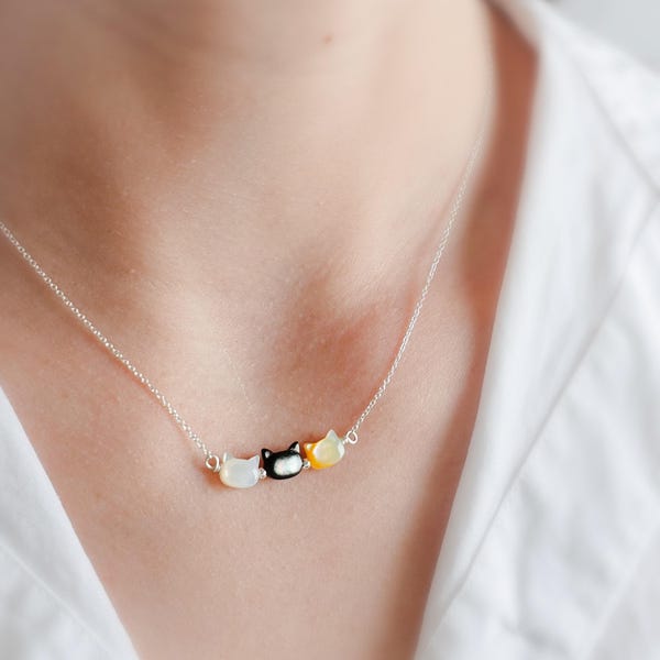 Personalized Cat Necklace • Cat Lover© Necklace • Custom Cat Jewelry • Choose Your Cats • Studio Blue Original
