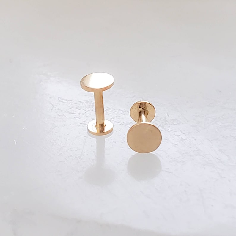 14K Gold Flat Back Studs Comfort Studs Sleep in Earrings Etsy