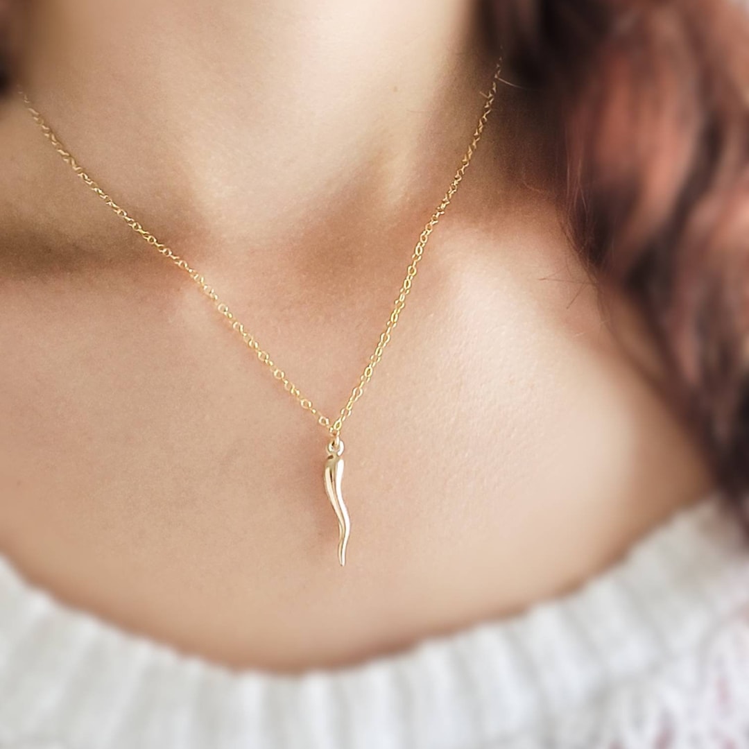 Italian Horn Necklace Good Luck Charm Italy Horn Amulet Italian Good