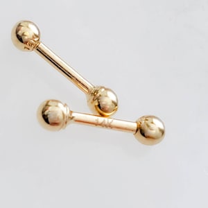 14K Gold Ball Back Studs • Tiny Ball Studs • Delicate Stud Earrings • Minimalist Earrings • Round Gold Studs • Screw Back Post Earring • 18g