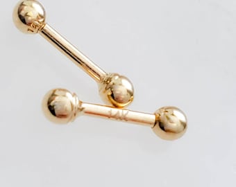 14K Gold Ball Back Studs • Tiny Ball Studs • Delicate Stud Earrings • Minimalist Earrings • Round Gold Studs • Screw Back Post Earring • 18g