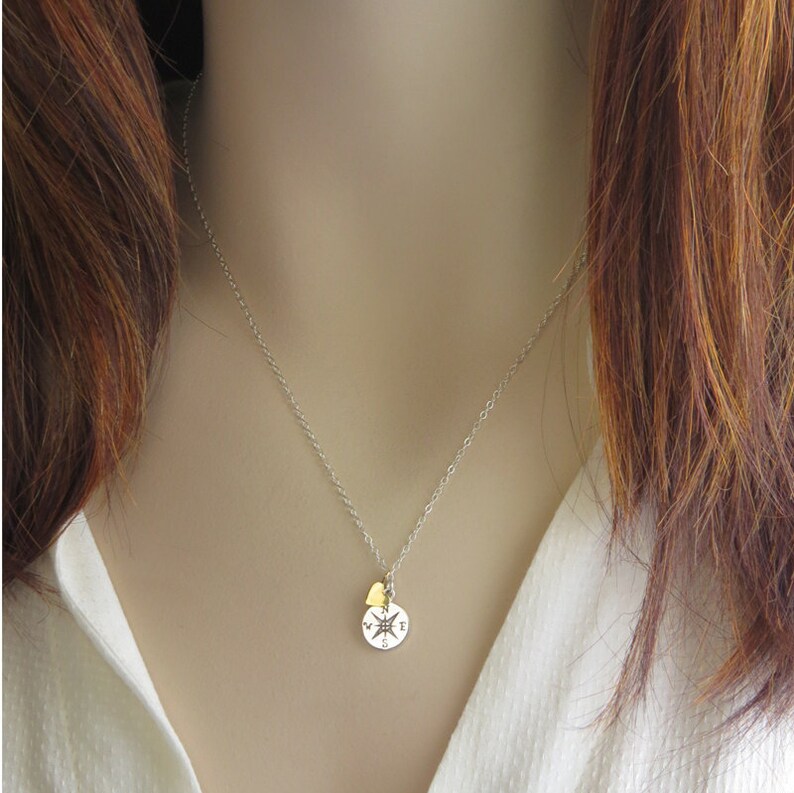 Best Friend Gift Compass Necklace Friendship Necklace Etsy