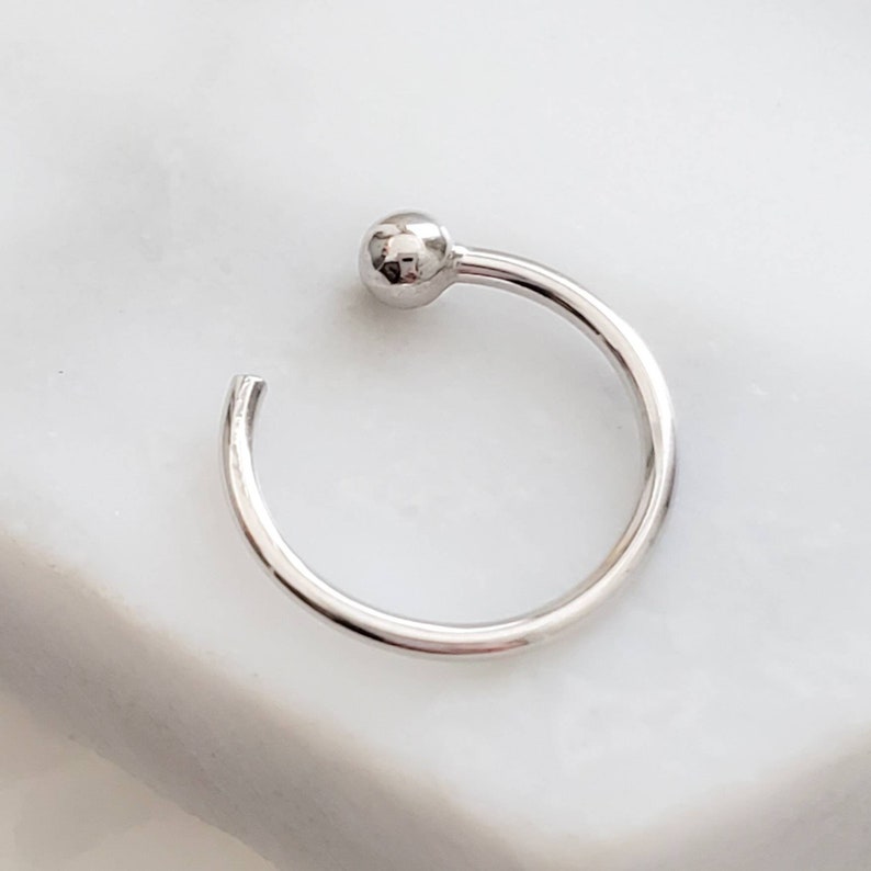 14k Gold Hug Hoops 20g Thin Ball Hoops Open Ball Hoop Etsy
