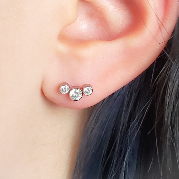 Implant Grade Titanium Threadless Push In Labret Pink Marquise CZ Stud Implant Grade Titanium Threadless Push In Labret Pink Marquise CZ Stud