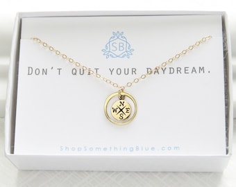 Compass Necklace • Compass Rose Charm • North Star • Inspirational Jewelry • Graduation Gift • Compass Jewelry • Encouragement