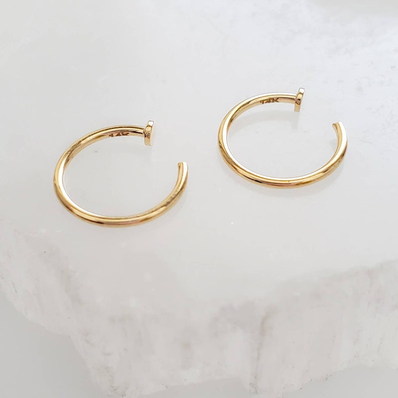 14k Gold Nose Hoop with Stopper 18 Gauge or 20 Gauge 14 Etsy