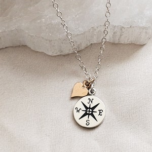 BFF Compass Necklace Best Friend Gift Long Distance Friendship Soul Sisters Compass Charm Going Away Gift Friendship Jewelry image 5