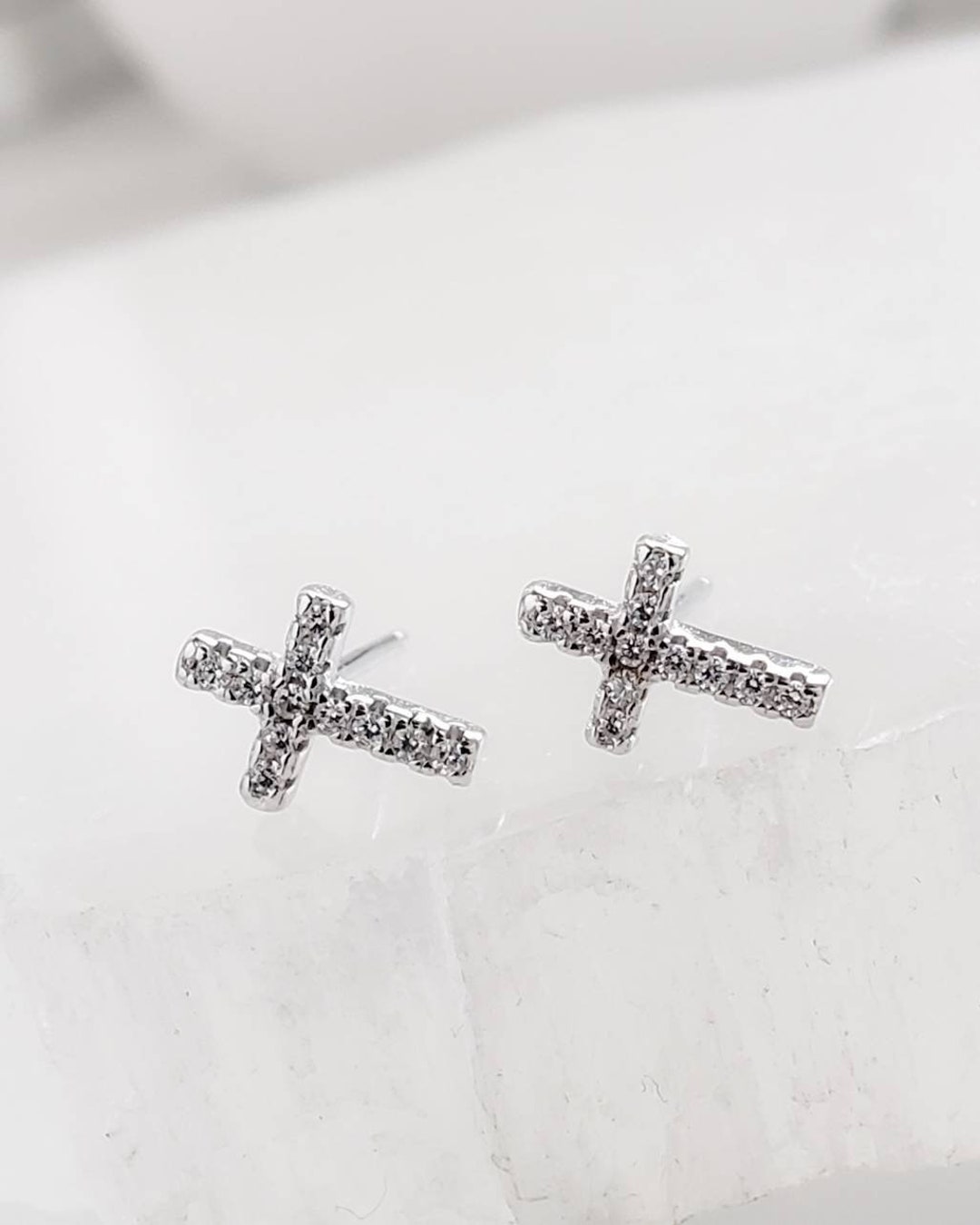 CZ Cross Stud Earrings main image 0