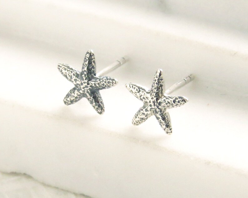 Starfish Stud Earrings Sterling Silver Starfish Sea Star Earrings Starfish Jewelry Post Earrings Bridesmaid Gift Beach Wedding image 3