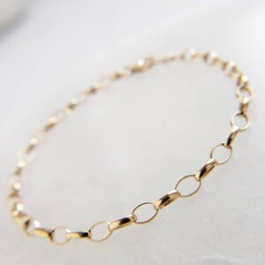 Gold Link Bracelet Layering Bracelet Minimalist Jewelry Gold Links Gift For Her Stacking Bracelet Layering Bracelet image 2