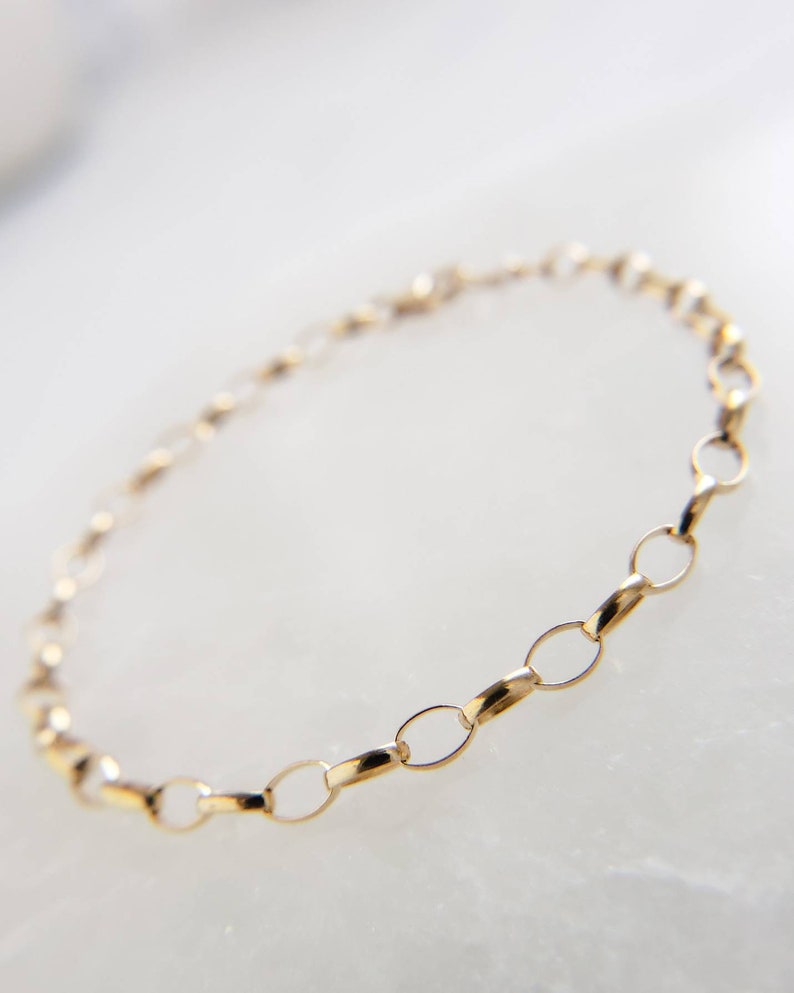 Gold Link Bracelet Layering Bracelet Minimalist Jewelry Gold Links Gift For Her Stacking Bracelet Layering Bracelet image 2