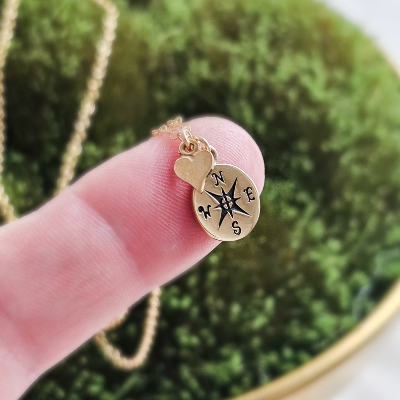 BFF Compass Necklace Best Friend Gift Long Distance Friendship Soul Sisters Compass Charm Going Away Gift Friendship Jewelry image 3