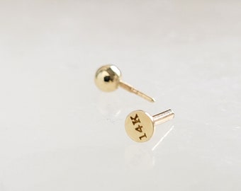 14K Yellow Gold Labret Lip Stud | CZ Ball Monroe Piercing 14g Real Gold By Goldum NYC
