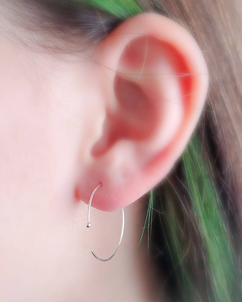 Delicate Minimalist Hoops Thin Gold Hoops Open Skinny Hoop Etsy