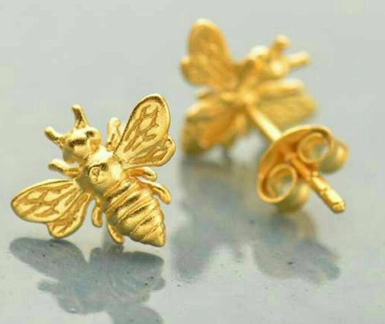 Honey Bee Stud Earrings Bee Jewelry Bumble Bee Studs Etsy