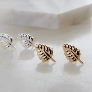 Little Leaf Studs Tiny Leaf Earrings Gold Leaves - Etsy