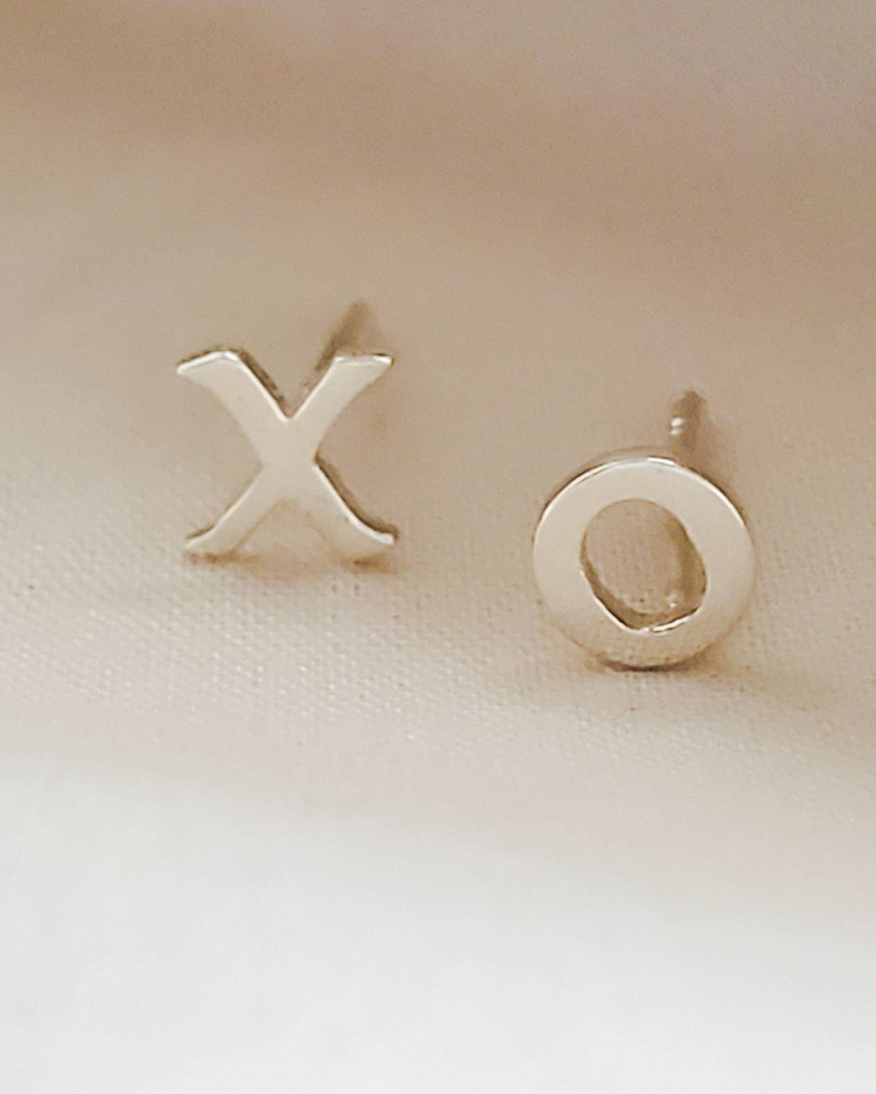 X and O Studs Hugs & Kisses Tiny Stud Earrings Little | Etsy