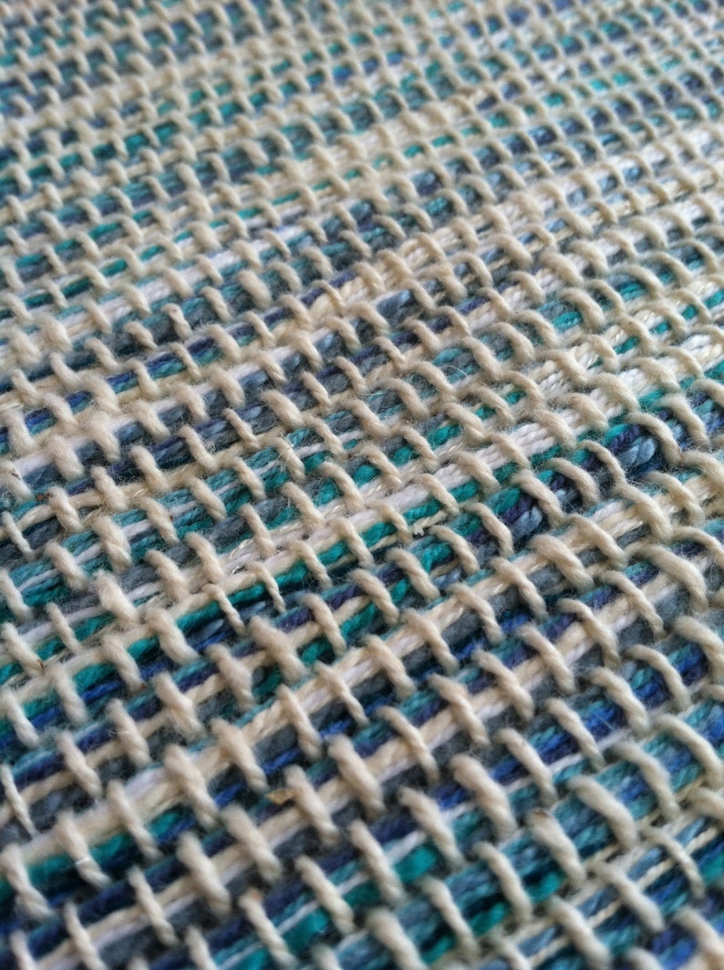 4 Placemats Blue Hand Woven Cotton Placemat Etsy